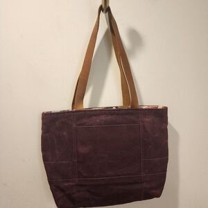 Lisa Maree burgundy canvas tote bag